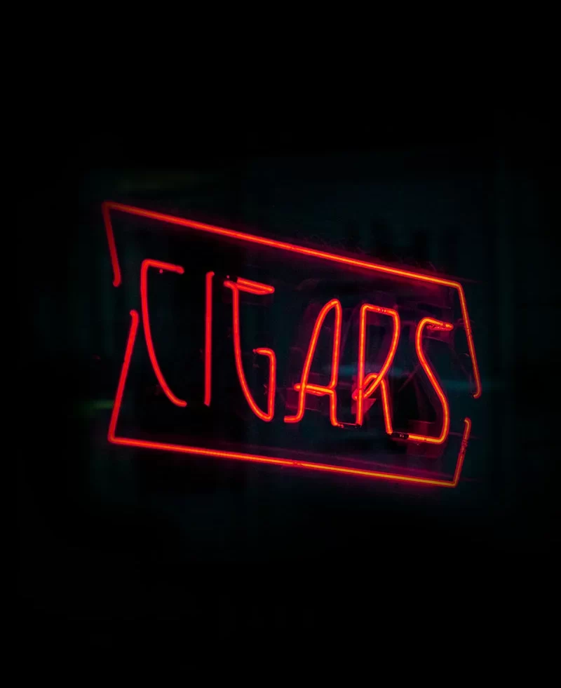 neon sign for cigars